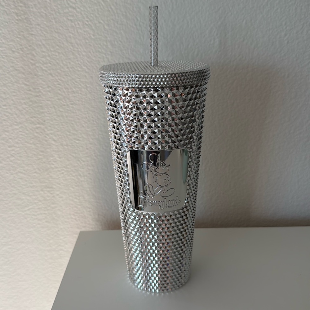 Starbucks x Disneyland 100th anniversary Studded Silver Chrome Tumbler